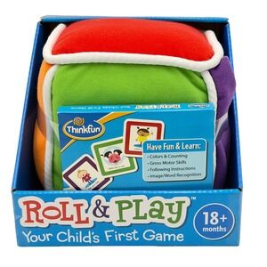 ThinkFun Roll Play Your Childs First Game Plush Cube Cards Ages 18 Months New